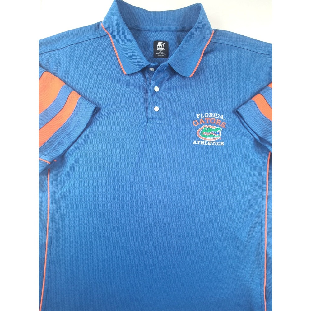 Starter Florida Gators Athletics Polo Shirt Men XL Blue Logo Football Team NCAA
